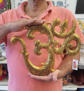 Image of a Large sized Brass Om wall hanging