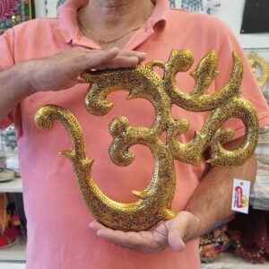 Image of a Large sized Brass Om wall hanging
