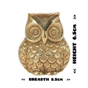 Image of a Brass Owl figurine with dimensions for your home . A very prosperous idol according to vastu shastra and feng shui
