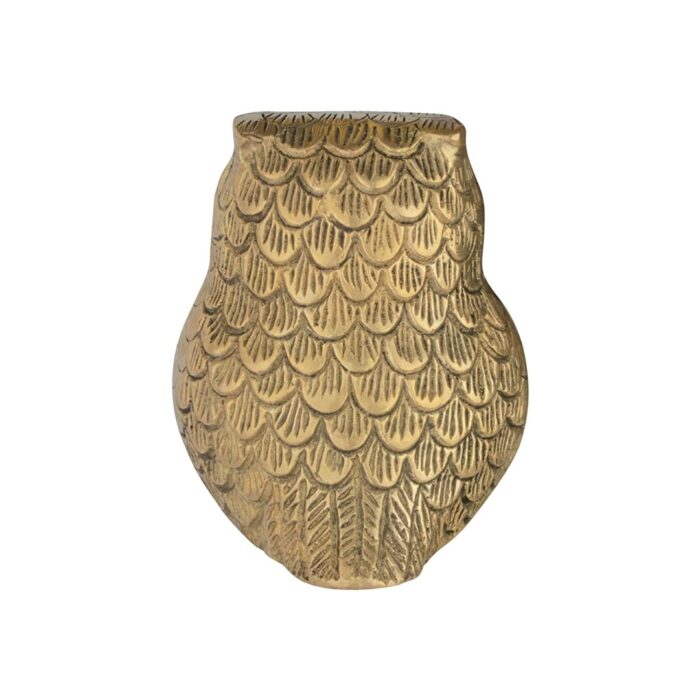 Back side view Image of a Brass Owl figurine for your home . A very prosperous idol according to vastu shastra and feng shui