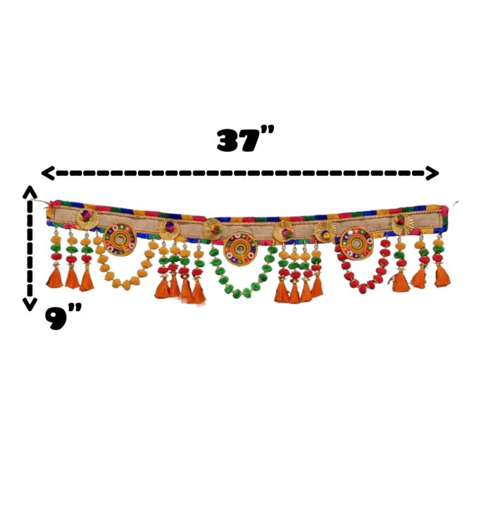 dimensions on Image of a Fancy handmade Toran - Diwali Decoration in Canada and the US