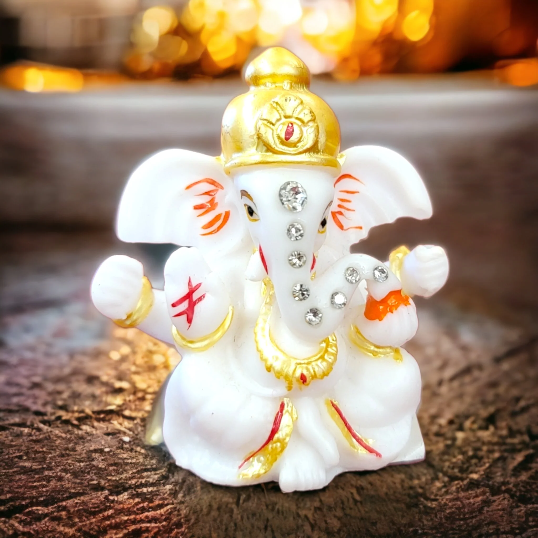 Image of a premium Ganesha car dashboard idol - 6004. Ships in Canada and the US only.