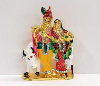 radha krishna with cow car dashboard idol