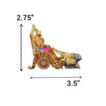 Image of a Small size Ganesha Car Dashboard Idol riding a rath