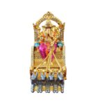 Image of a Small size Ganesha Car Dashboard Idol riding a rath