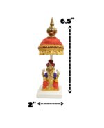 Image of a Car dashboard Idol of Ganesha with a red colored Chattar on top with dimensions