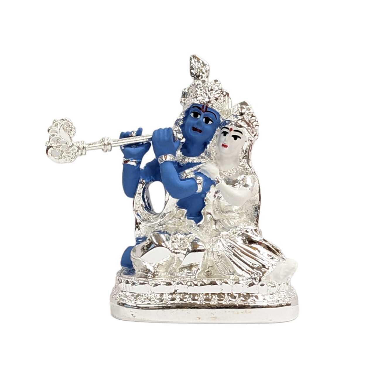 Pure silver plated idol of Radha Krishna , for sale in Canada and US