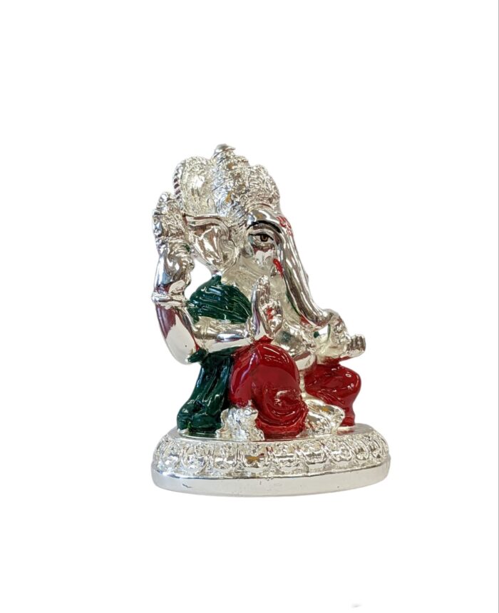 Silver Plated Ganesha Idol - 4 inches - Image 2