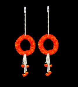 Image of Diwali decor Wall hanging for your home - orange color flowers in Canada and the US