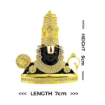 dimensions on the Image of tirupati balaji face with meena work and stone work. Perfect for home mandap and Car Dashboard statue