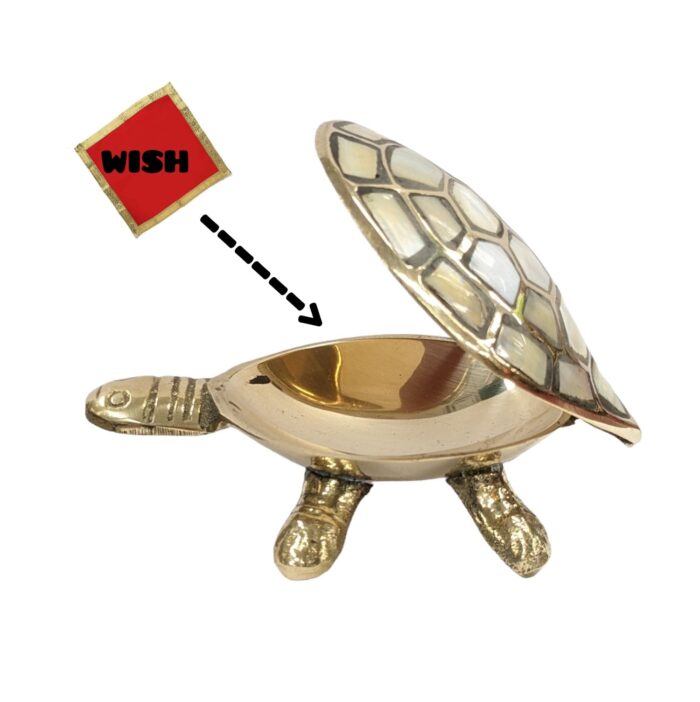 Brass Tortoise with Secret Wish Compartment