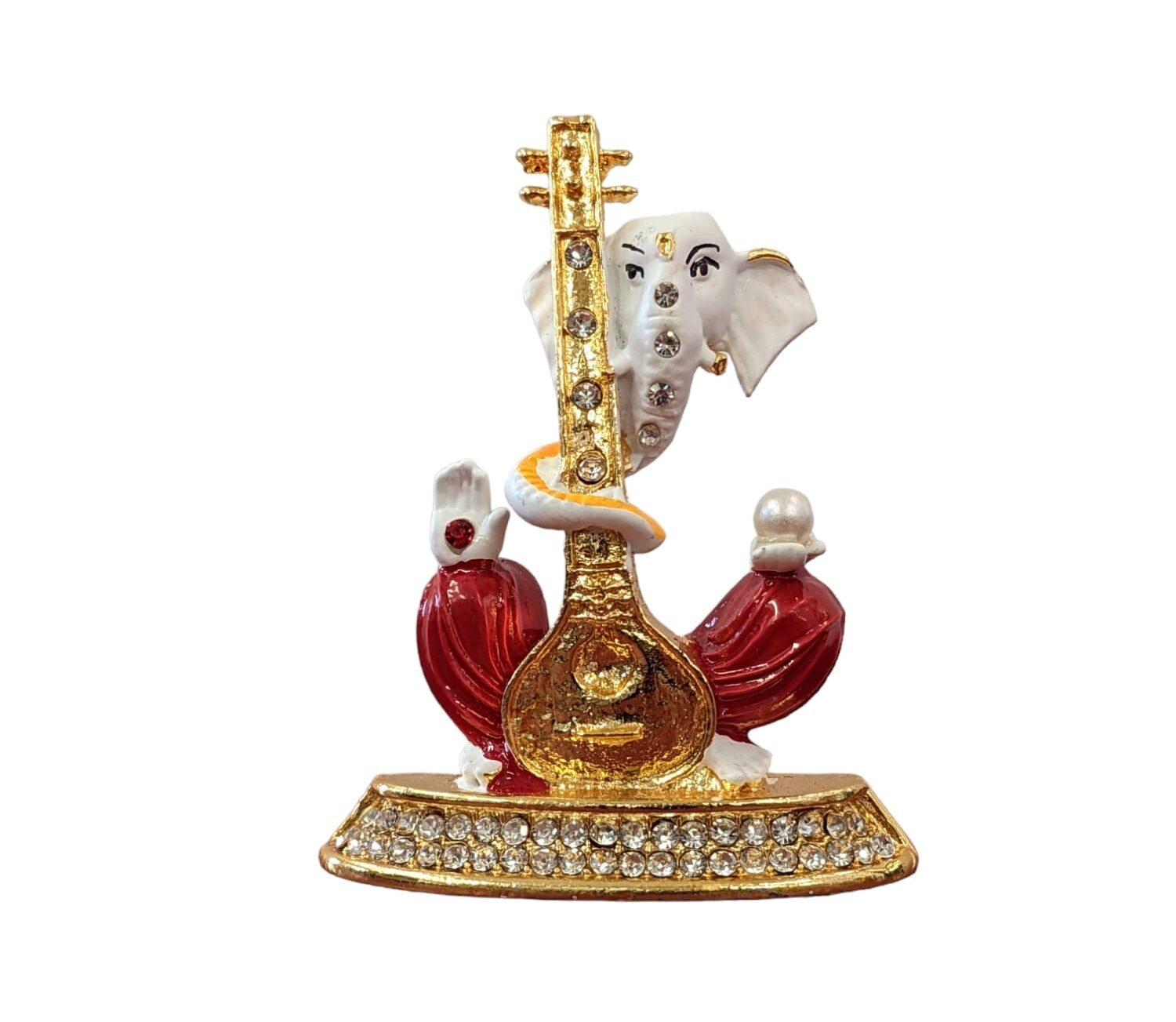 ganesha with veena Image of Ganesha Car dashboard Idol holding a veena