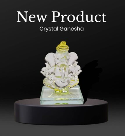 new product Image of a yellow crystal car dashboard Idol of Ganesha