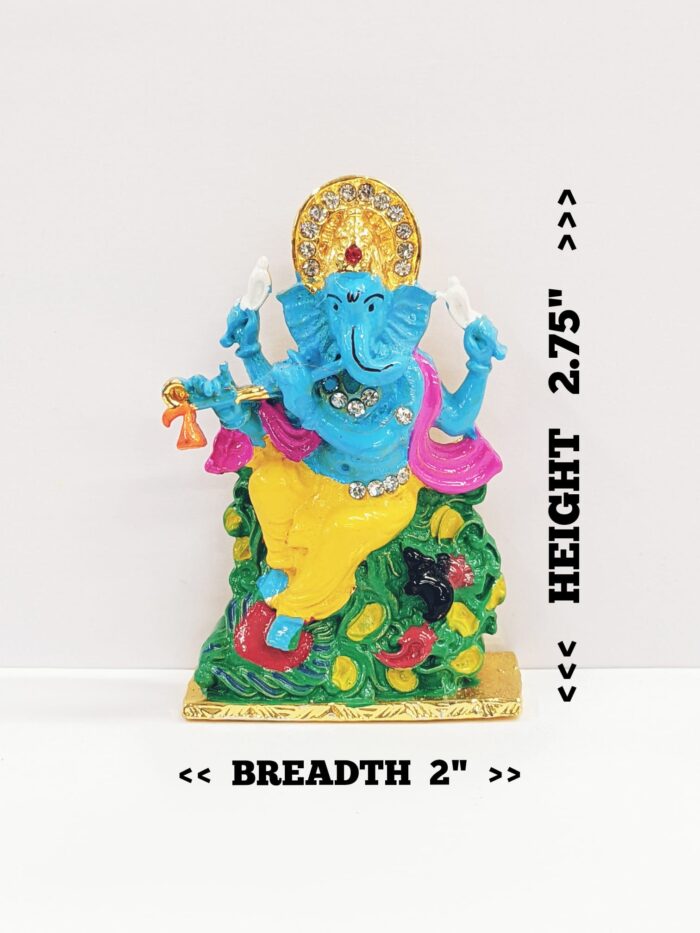 Image of lord Ganesha car dashboard Statue with dimensions