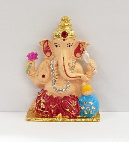 Image of a multi color Ganesha Car dashboard Statue