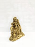 side view Image of Radha Krishna with cow brass idol