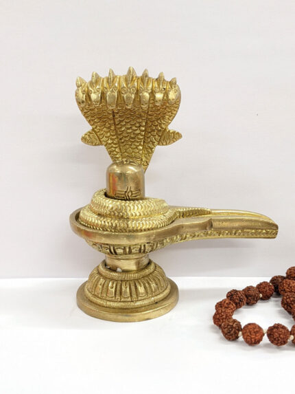 Image of Brass Shivling with naagraj