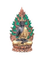 Image of a meditating buddha sitting in front a tree, This is 9 Inches high for sale in Canada and US