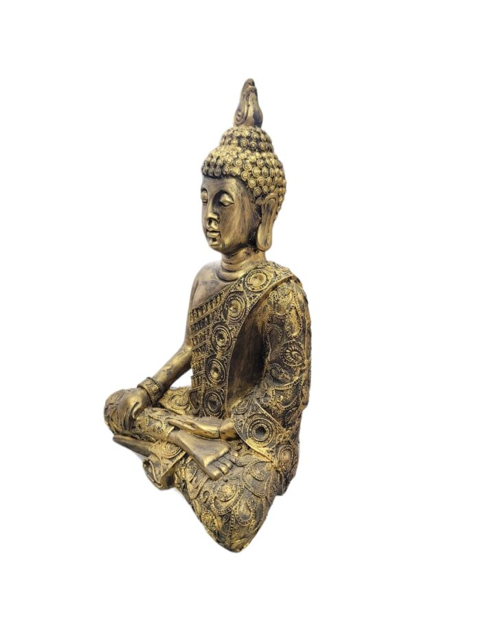 Meditating Buddha statue - Gold Antique | Large - 15 inch - Image 6