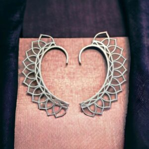 Unique Ear cuffs | Brass Silver Oxidized earrings