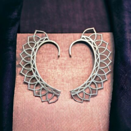 Unique Ear cuffs | Brass Silver Oxidized earrings