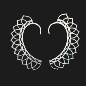 Unique Ear cuffs | Brass Silver Oxidized earrings