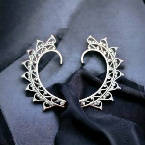 Silver brass ear cuff and other minimalist bohemian fashion accessories