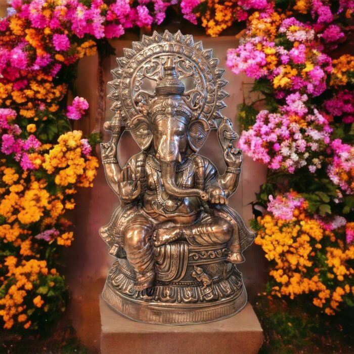 Large metal Ganesha statue 34 inches tall , for sale in Canada and the US.