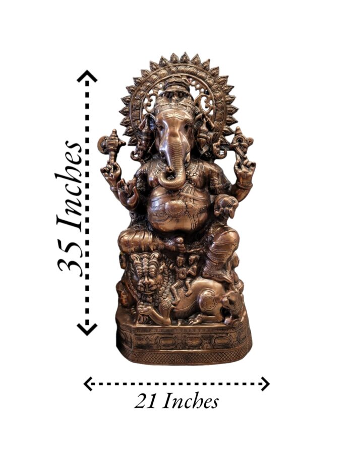 dimensions on Large metal Ganesha 35 inches tall , for sale in Canada and the US.