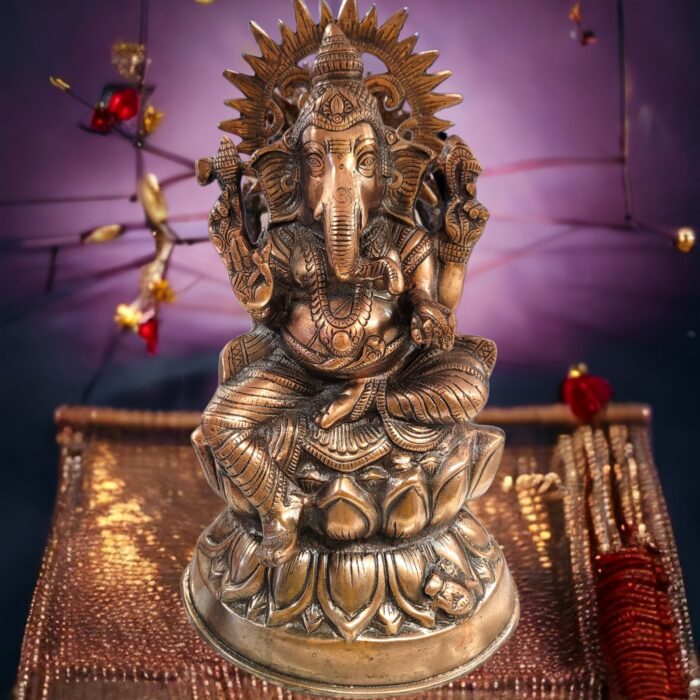 Large copper Ganesha Statue - 16 Inches in Canada and the US