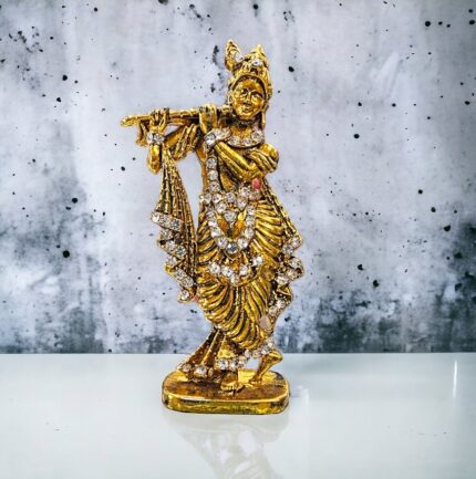 Krishna Car Dashboard Idol in Golden Oxidized color, most exclusive car dashboard idols in Canada and the US