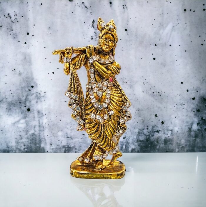 Krishna Car Dashboard Idol in Golden Oxidized color, most exclusive car dashboard idols in Canada and the US