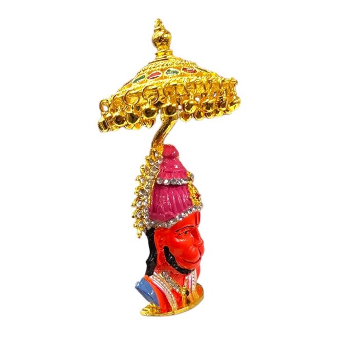 side view Hanuman car dashboard Idol with chattar