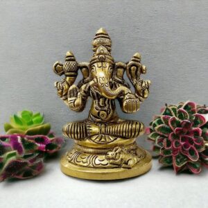 Unique brass Ganesha Idol - Perfect gift for house warming and anniversary