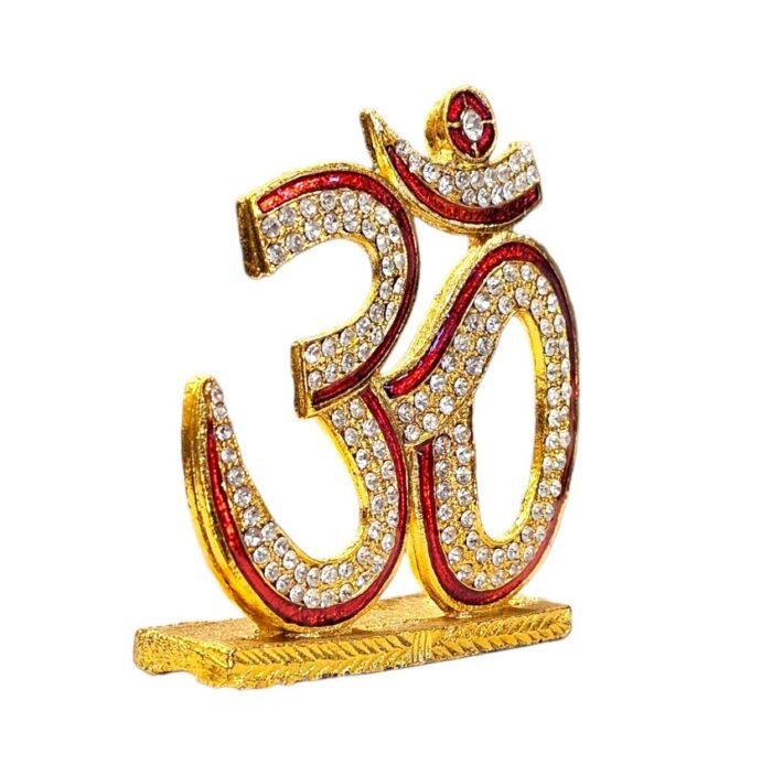 Om for Car Dashboard with red meena work