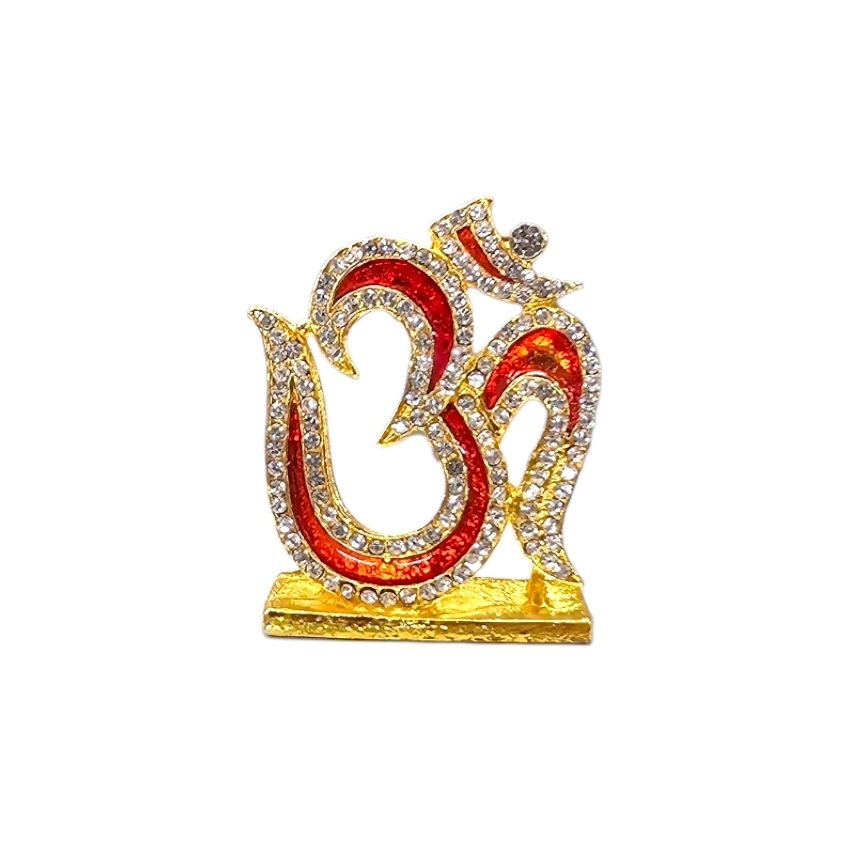 Om for Car Dashboard with red meena work