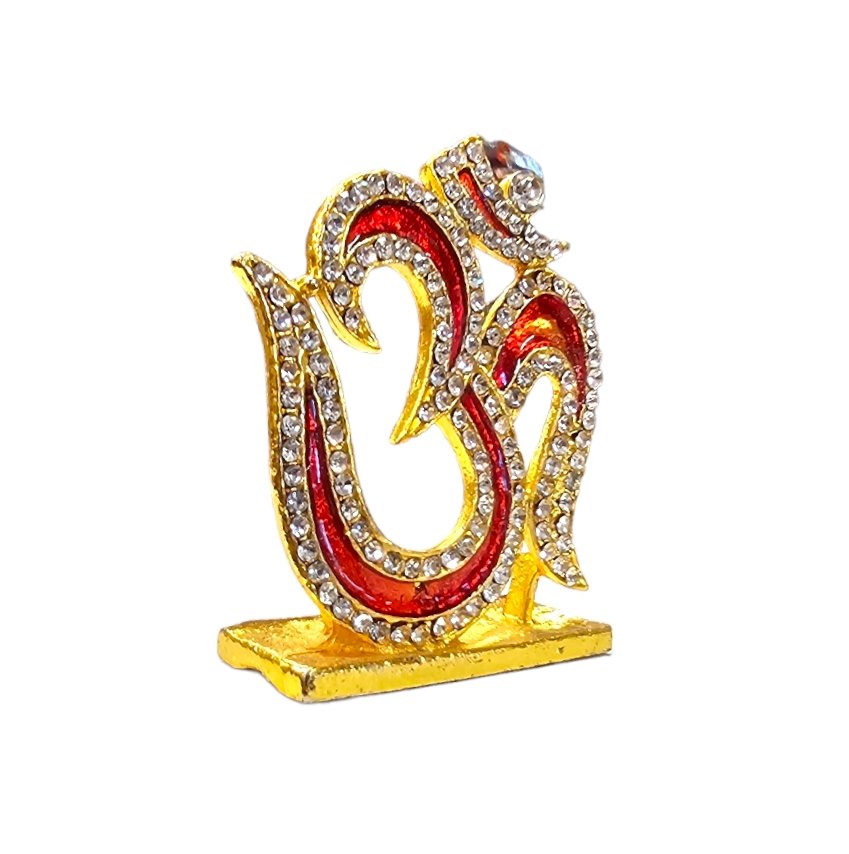 Om for Car Dashboard with red meena work