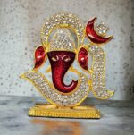 Om with Ganesha Car dashboard Idol - Maroon