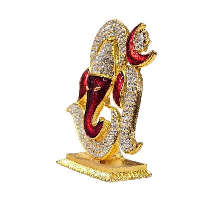 Om with Ganesha Car dashboard Idol - Maroon