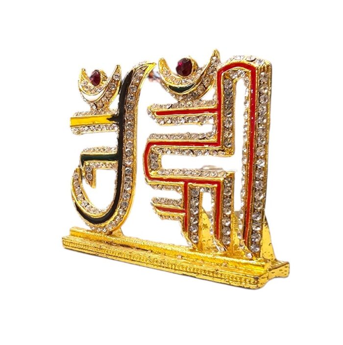 side view Jain religious symbol Om harim