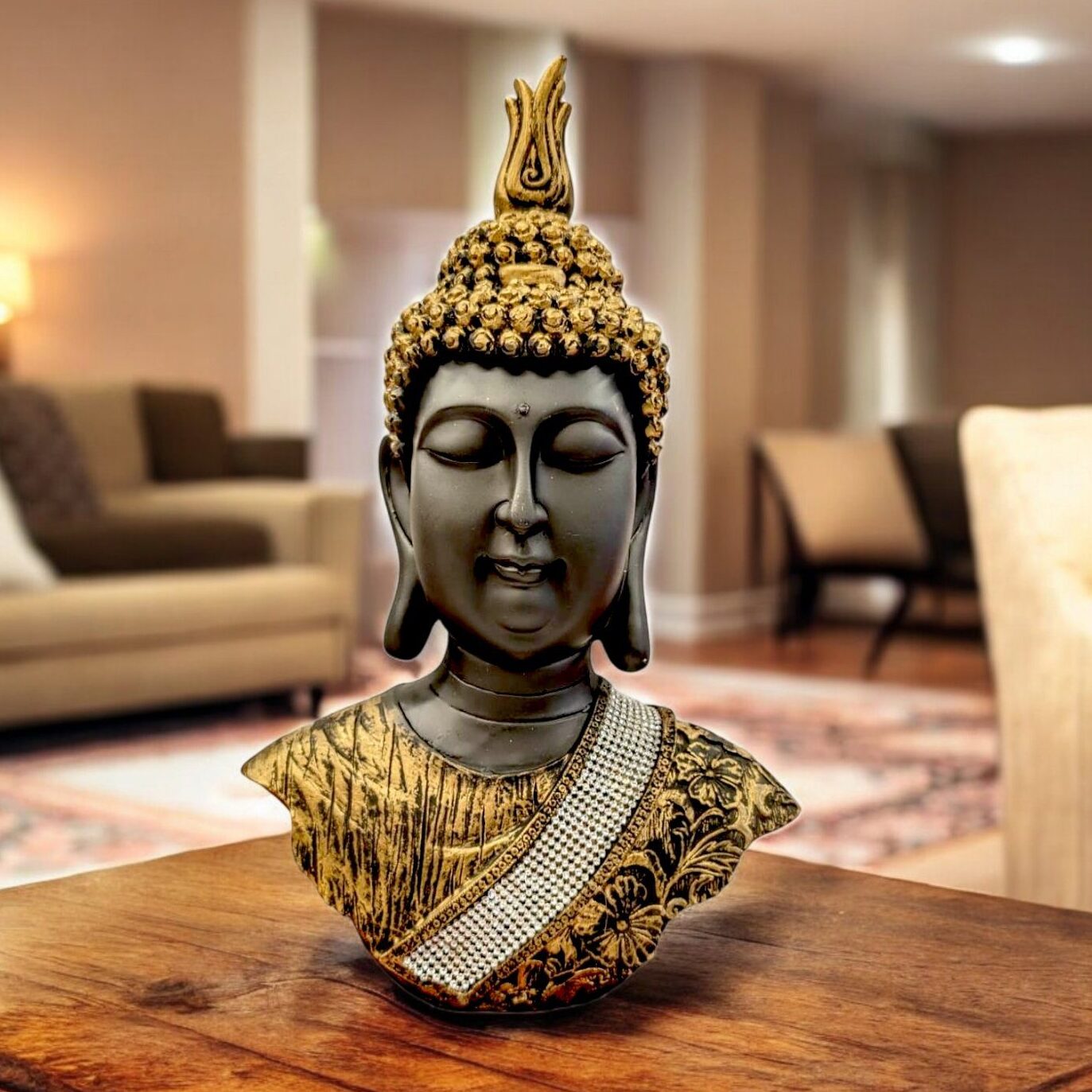 Buddha Bust Statue | Medium -14 inch | Quick Shipping in Canada and USA