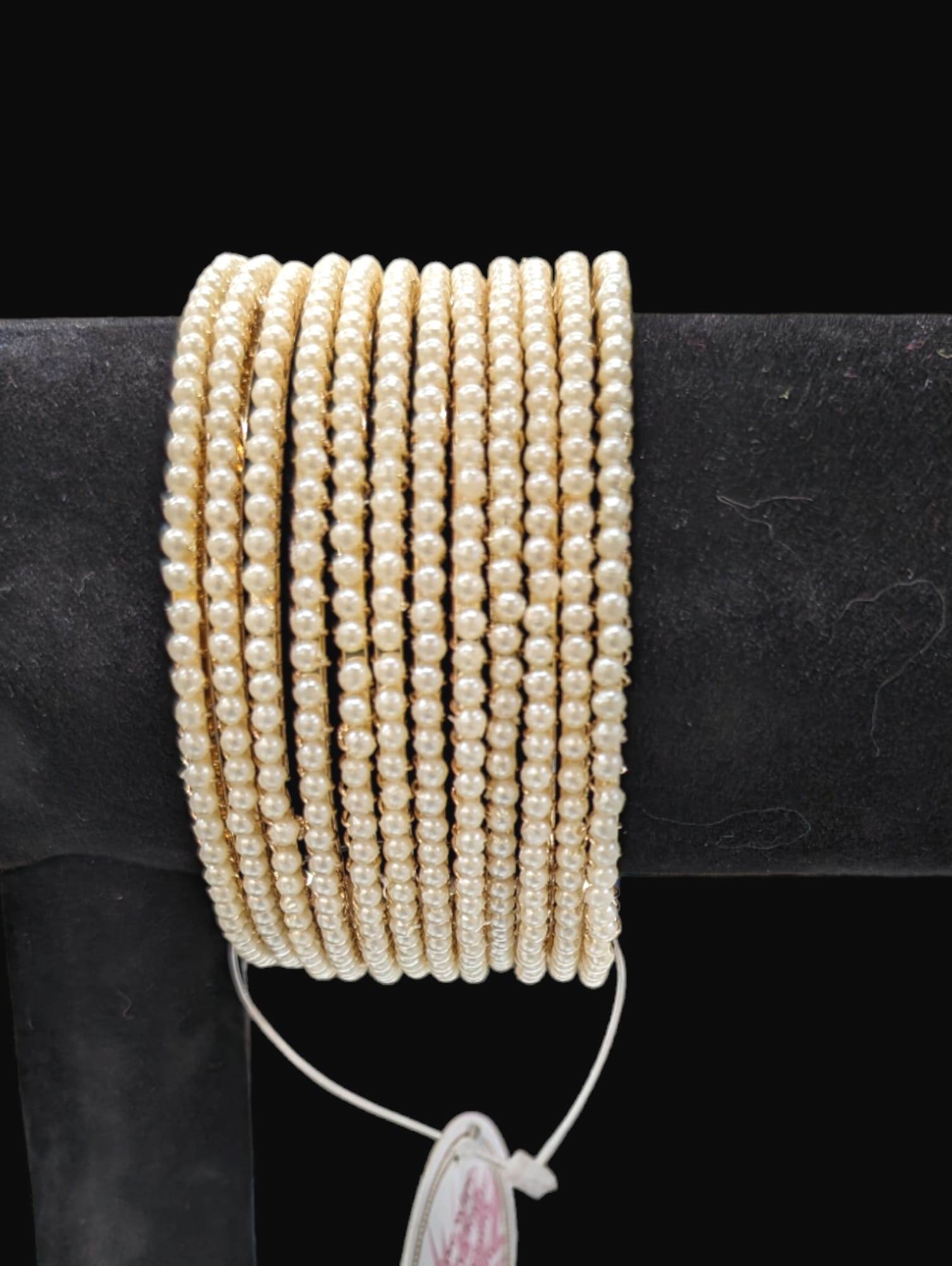 Gold plated Pearl bangle set - Indian Jewellery in Canada and the US