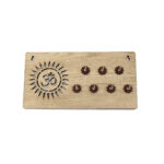 image of wooden Key holder with Om symbol - Cream colored