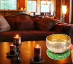 5 inch Brass Tibetan Singing Bowl - Golden & Grey