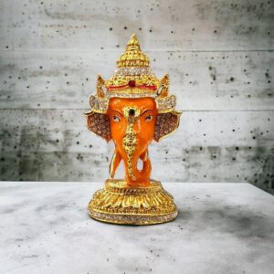 Car dashboard idol of Ganesh - Face of Ganesha - Orange