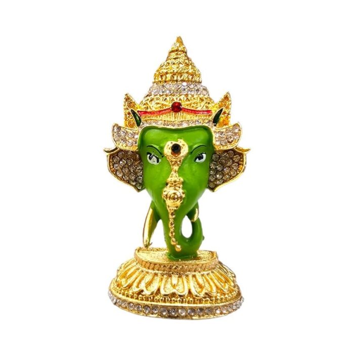 Car dashboard idol of Ganesh - Face of Ganesha - Green