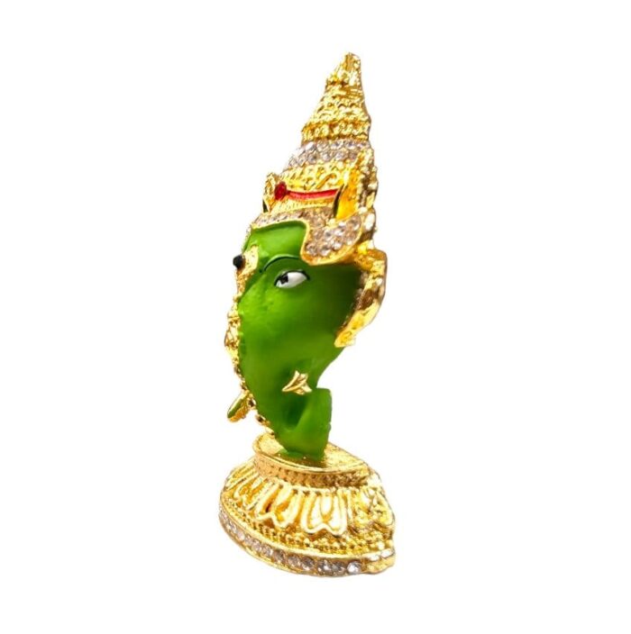 Car dashboard idol of Ganesh - Face of Ganesha - Green
