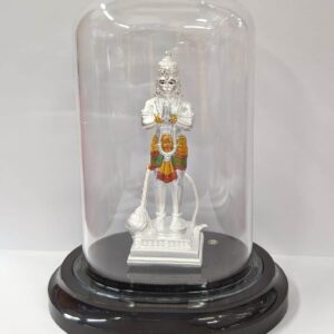 Pure silver Hanuman Idol inside a dome