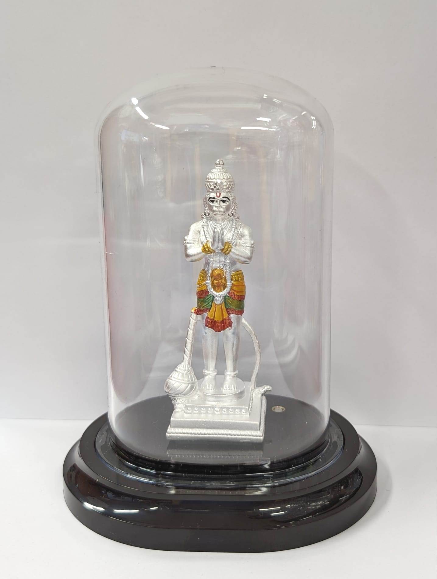 Pure silver Hanuman Idol inside a dome