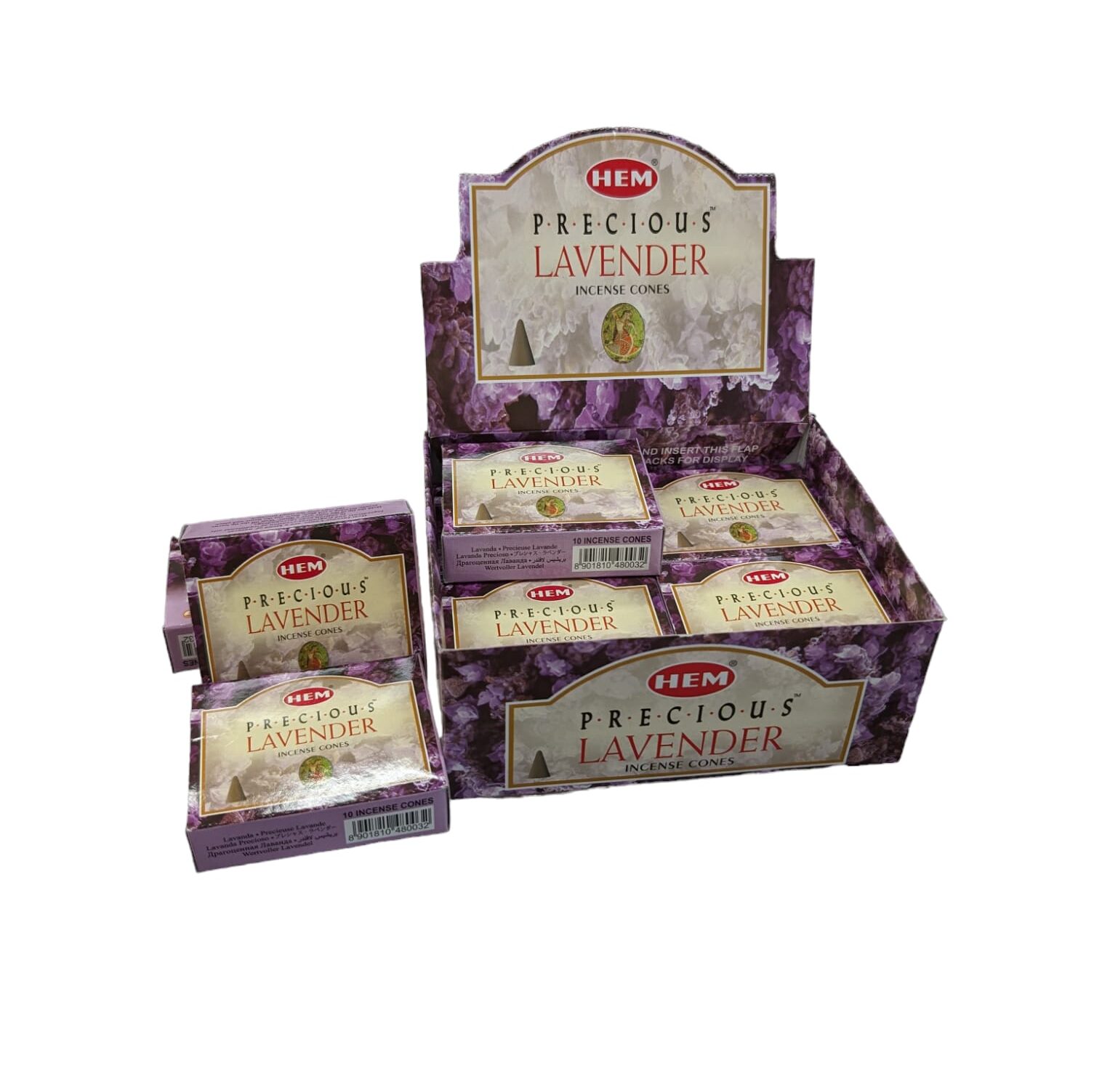 Lavender Hem Incense Cones Box